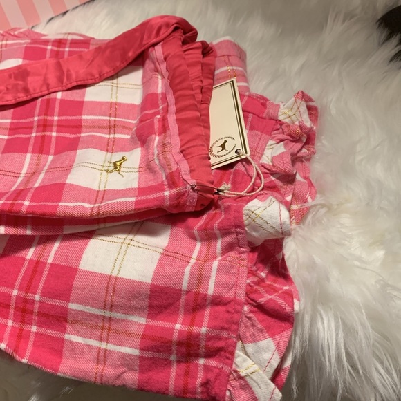 VICTORIA SECRETS PINK FLANNEL WITH SATIN TIE PAJAMA BOTTOMS - Picture 4 of 4